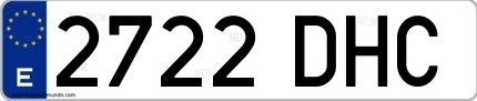 Ejemplo de matrícula española 2722 DHC