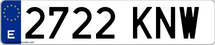 Ejemplo de matrícula española 2722 KNW