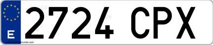 Ejemplo de matrícula española 2724 CPX