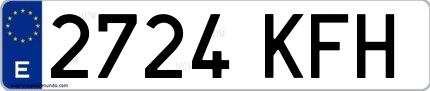 Ejemplo de matrícula española 2724 KFH