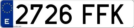 Ejemplo de matrícula española 2726 FFK