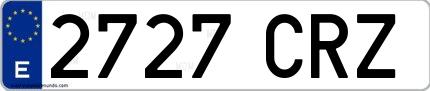 Ejemplo de matrícula española 2727 CRZ