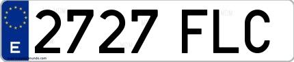 Ejemplo de matrícula española 2727 FLC