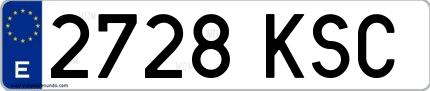 Ejemplo de matrícula española 2728 KSC