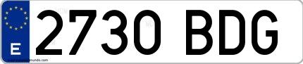 Ejemplo de matrícula española 2730 BDG