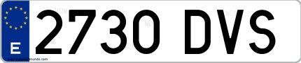 Ejemplo de matrícula española 2730 DVS