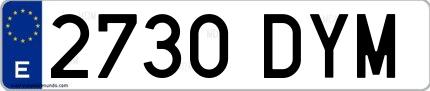 Ejemplo de matrícula española 2730 DYM
