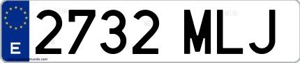 Ejemplo de matrícula española 2732 MLJ