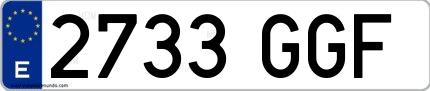 Ejemplo de matrícula española 2733 GGF