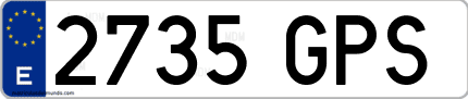 Ejemplo de matrícula de coche ordinaria 2735 GPS