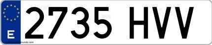 Ejemplo de matrícula española 2735 HVV
