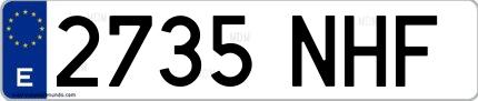 Ejemplo de matrícula española 2735 NHF