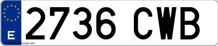 Ejemplo de matrícula española 2736 CWB