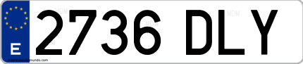 Ejemplo de matrícula de coche ordinaria 2736 DLY