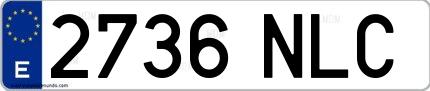 Ejemplo de matrícula española 2736 NLC