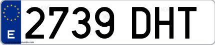 Ejemplo de matrícula de coche ordinaria 2739 DHT
