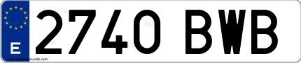 Ejemplo de matrícula española 2740 BWB