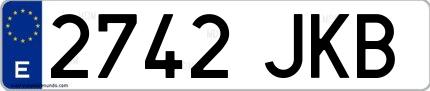 Ejemplo de matrícula española 2742 JKB