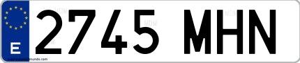 Ejemplo de matrícula española 2745 MHN