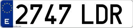 Ejemplo de matrícula de coche ordinaria 2747 LDR