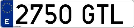Ejemplo de matrícula española 2750 GTL
