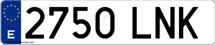 Ejemplo de matrícula española 2750 LNK