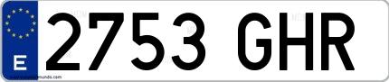 Ejemplo de matrícula española 2753 GHR