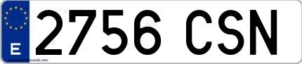 Ejemplo de matrícula española 2756 CSN