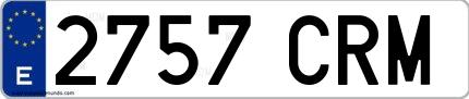 Ejemplo de matrícula española 2757 CRM