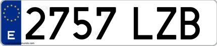 Ejemplo de matrícula española 2757 LZB