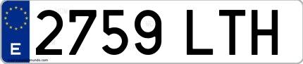 Ejemplo de matrícula española 2759 LTH