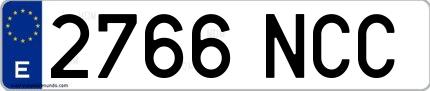 Ejemplo de matrícula española 2766 NCC