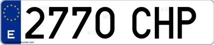 Ejemplo de matrícula española 2770 CHP