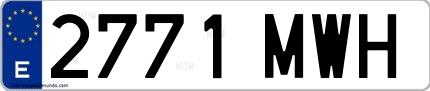 Ejemplo de matrícula española 2771 MWH