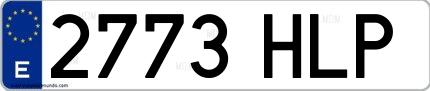 Ejemplo de matrícula española 2773 HLP