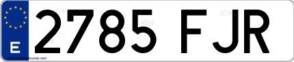 Ejemplo de matrícula española 2785 FJR