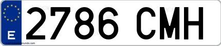 Ejemplo de matrícula española 2786 CMH