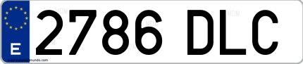 Ejemplo de matrícula española 2786 DLC
