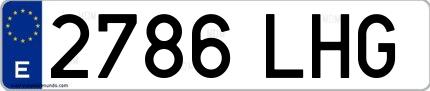 Ejemplo de matrícula española 2786 LHG