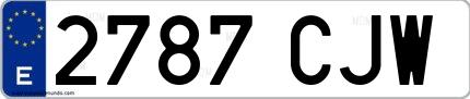 Ejemplo de matrícula española 2787 CJW
