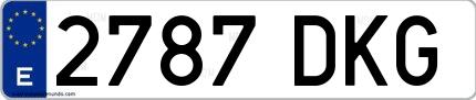 Ejemplo de matrícula española 2787 DKG