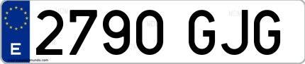 Ejemplo de matrícula española 2790 GJG
