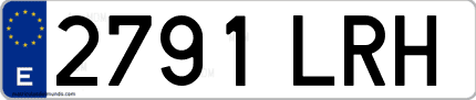 Ejemplo de matrícula de coche ordinaria 2791 LRH