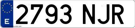 Ejemplo de matrícula española 2793 NJR
