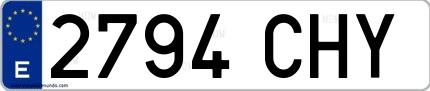 Ejemplo de matrícula española 2794 CHY