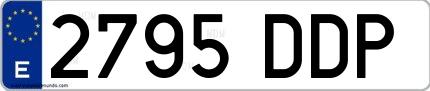 Ejemplo de matrícula española 2795 DDP
