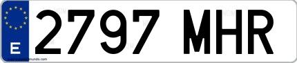 Ejemplo de matrícula española 2797 MHR