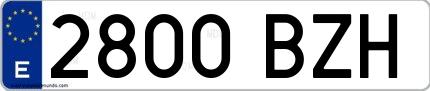 Ejemplo de matrícula de coche ordinaria 2800 BZH