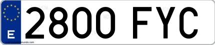 Ejemplo de matrícula española 2800 FYC