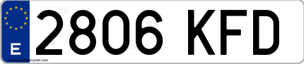 Ejemplo de matrícula de coche ordinaria 2806 KFD